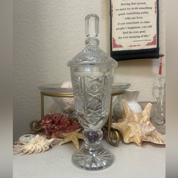 Dorflinger USA antique crystal lidded bonbonniere- antique late 1800’s